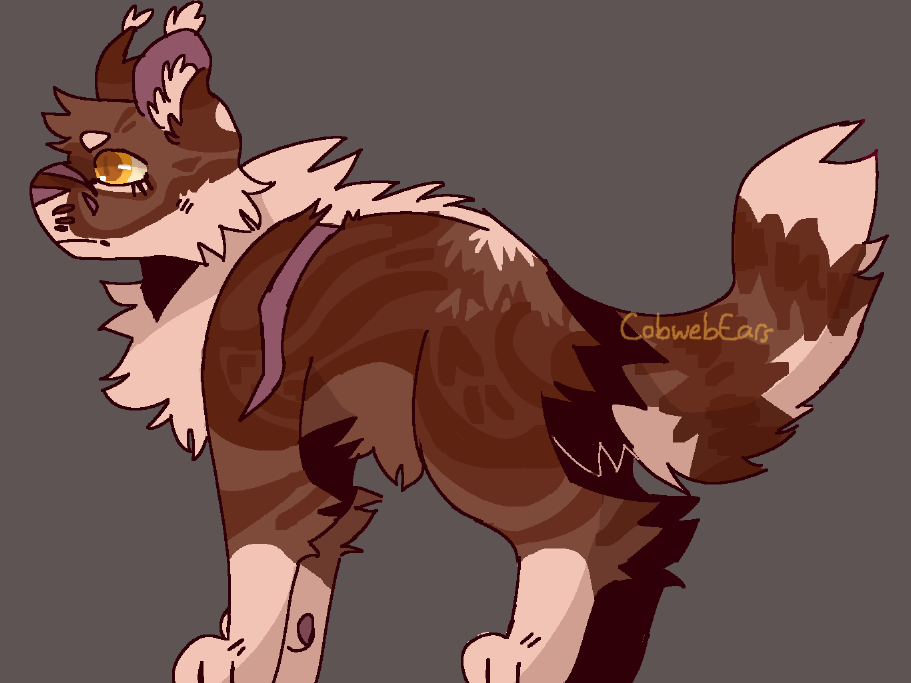 A drawing of Warrior Cats character Bramblestar.