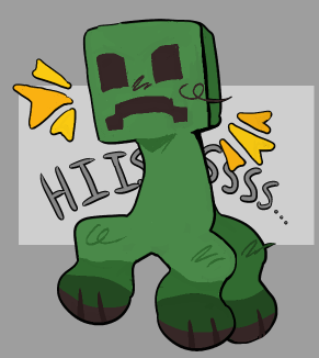 A drawing of a Minecraft creeper.