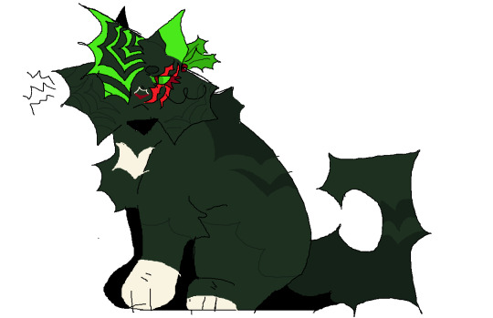 A Microsoft paint drawing of Warrior Cats character Holyleaf.