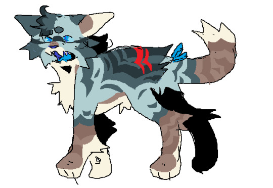 A Microsoft paint drawing of Warrior Cats character Jayfeather.